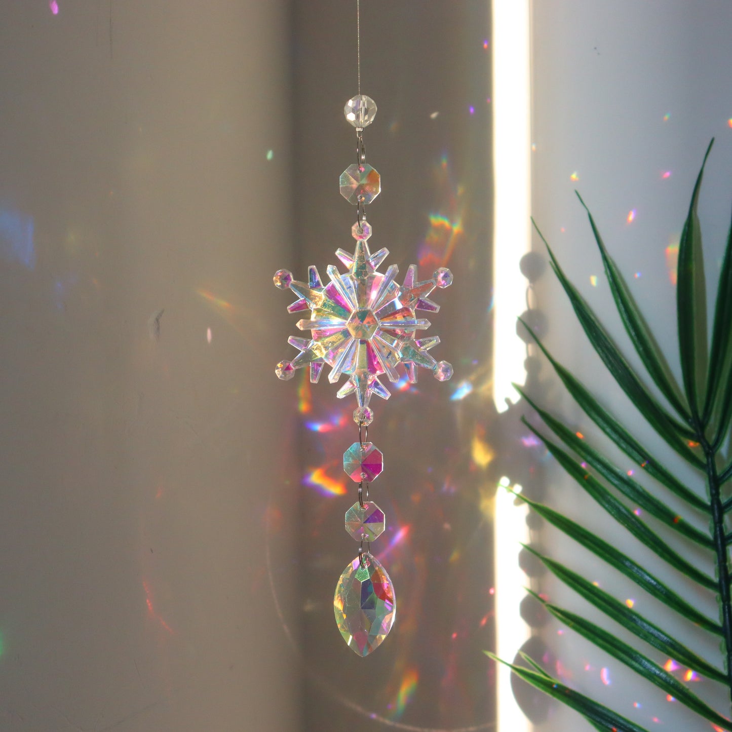 Winter Colorful Snowflake Crystal Sun Catcher
