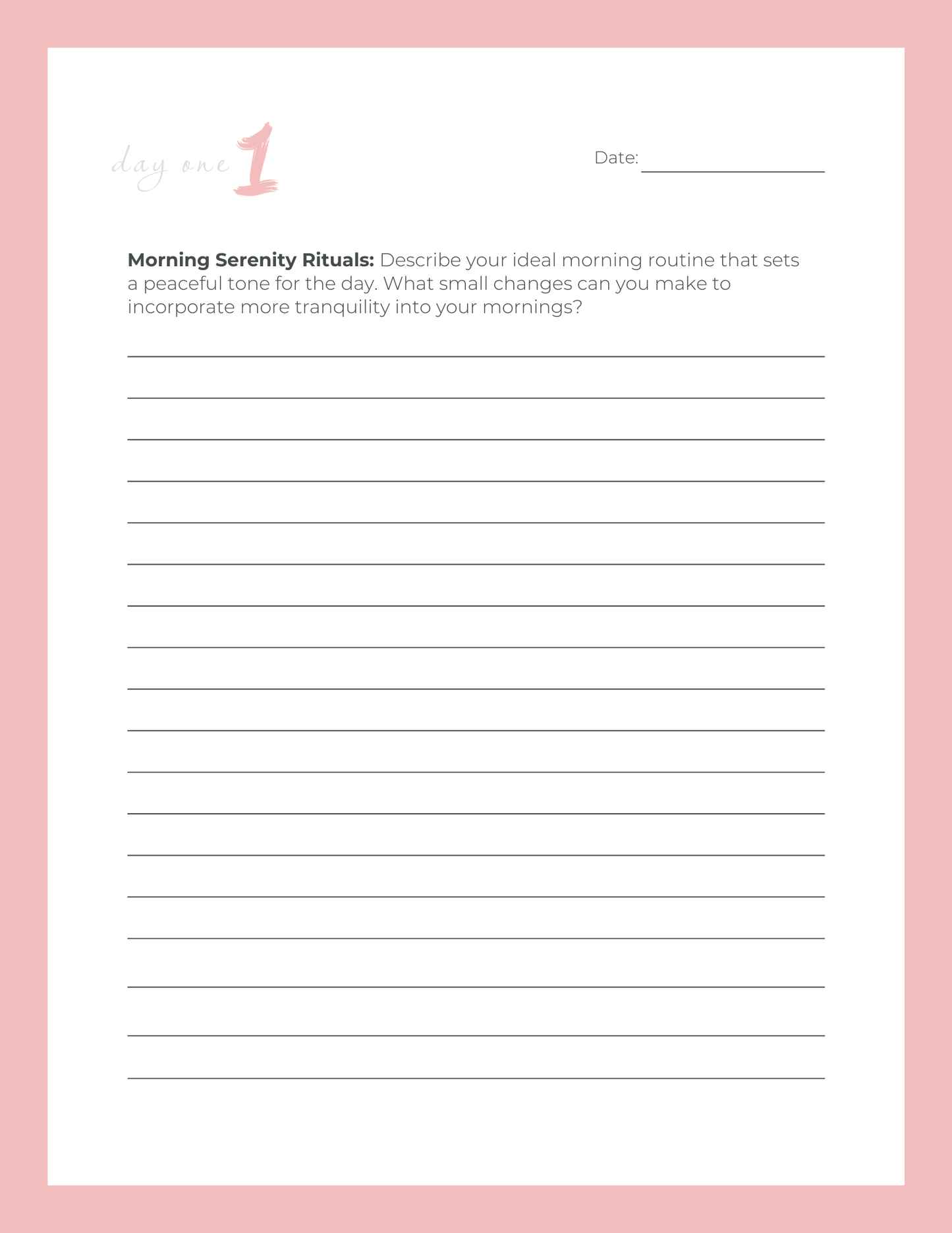 Ten-Day Serenity Journal Prompts - Digital Download