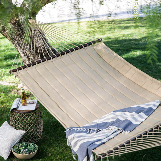 Brown Quilted Double Hammock