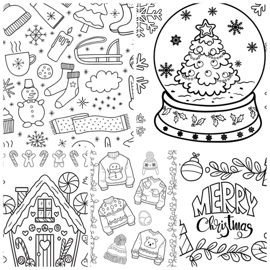 Winter Coloring Sheet Bundle